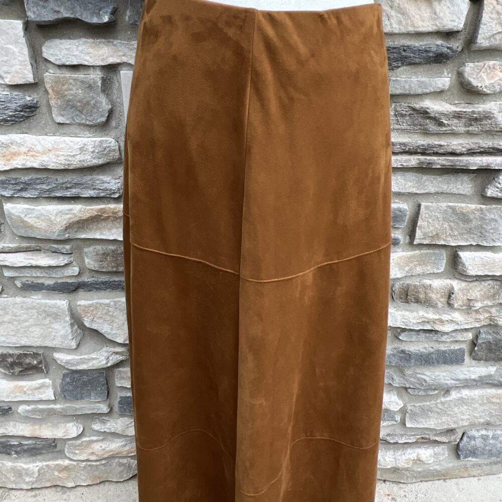 NWT Steve Madden Violetta Skirt Sz Sm Brown Faux Suede Maxi A-Line Boho Western - Picture 4 of 13